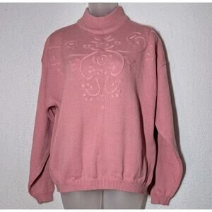Vtg 80s Carriage Court Outfit Women Sz Small Pink Sweater Pastel Paisley Skirt